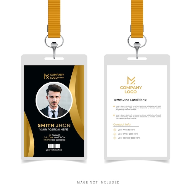 Elegante plantilla de diseño de tarjetas de identificación modernas de lujo