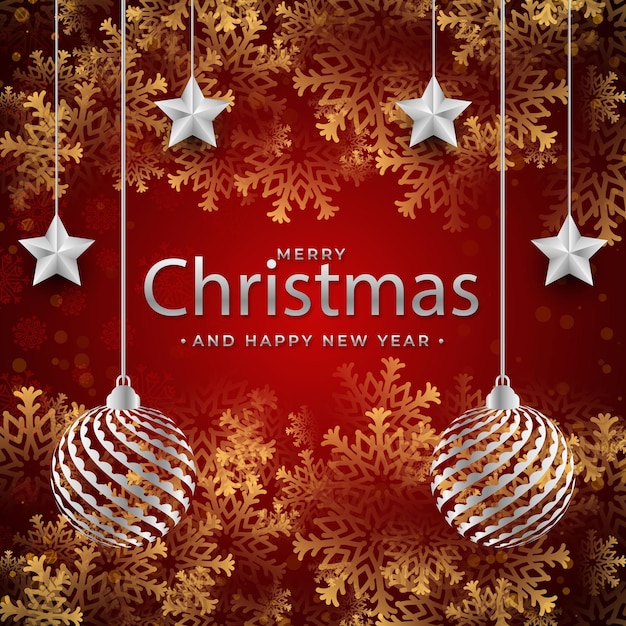Elegante plantilla de Feliz Navidad para saludos de vacaciones
