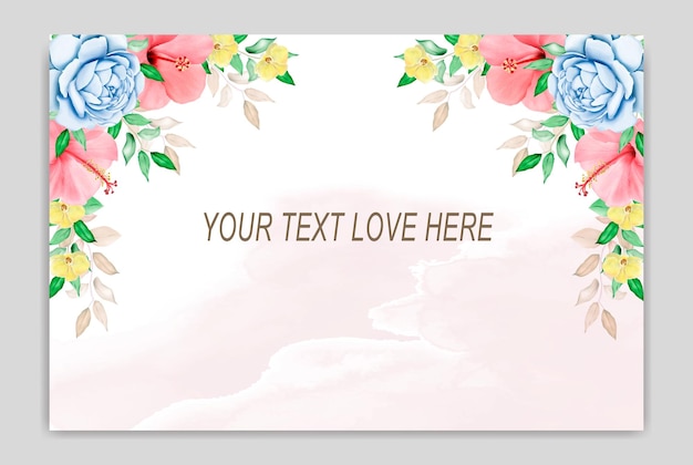 Elegante plantilla floral acuarela tarjeta de boda
