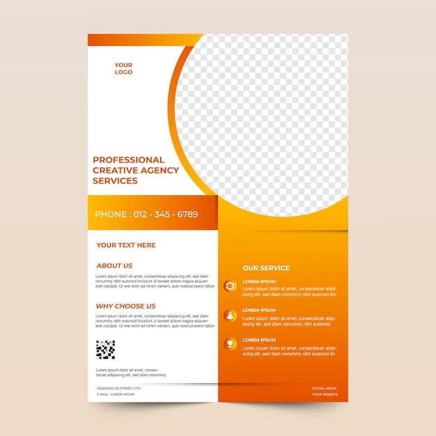 elegante plantilla de folleto de negocios para promocionar sus servicios de manera efectiva diseño A4 editable