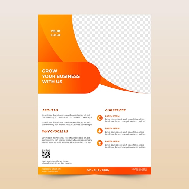 elegante plantilla de folleto de negocios para promocionar sus servicios de manera efectiva diseño A4 editable
