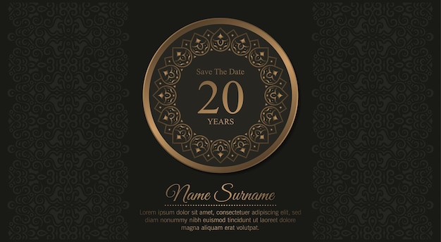 Elegante plantilla de invitación de cumpleaños de oro oscuro