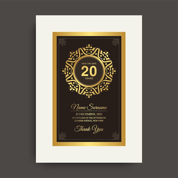 elegante plantilla de invitación de cumpleaños
