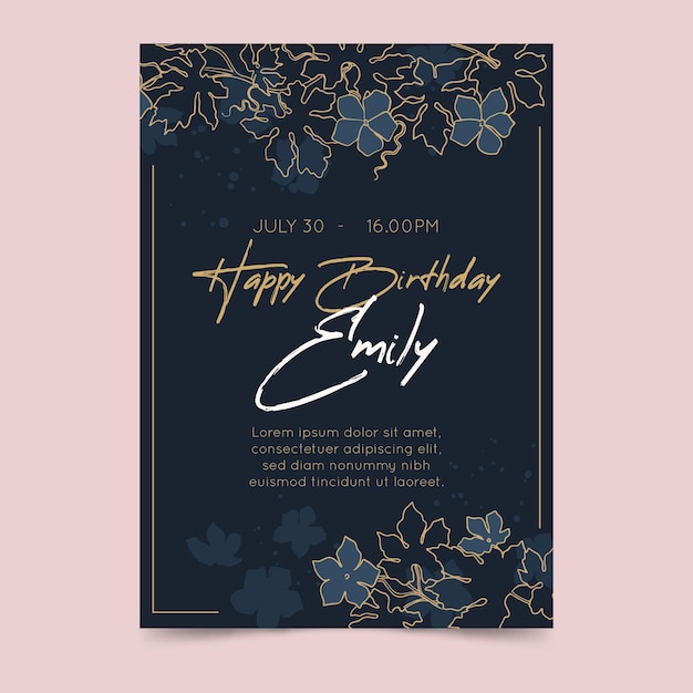 Elegante plantilla de invitación de cumpleaños