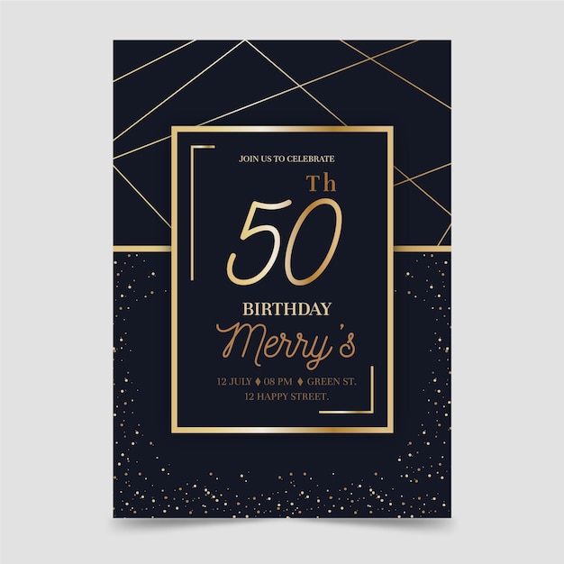 Elegante plantilla de invitación de cumpleaños