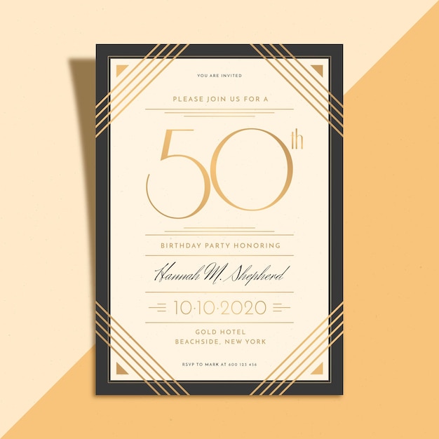Elegante plantilla de invitación de cumpleaños