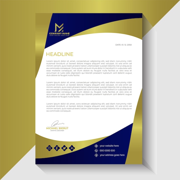 Elegante plantilla de membrete de negocios