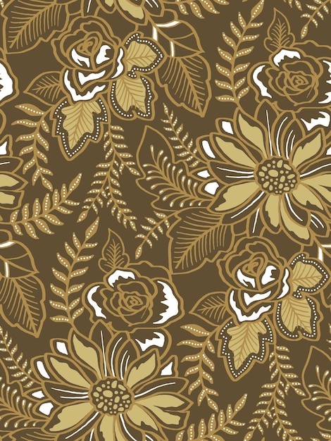 elegante plantilla de patrón de batik étnico vectorial javanés