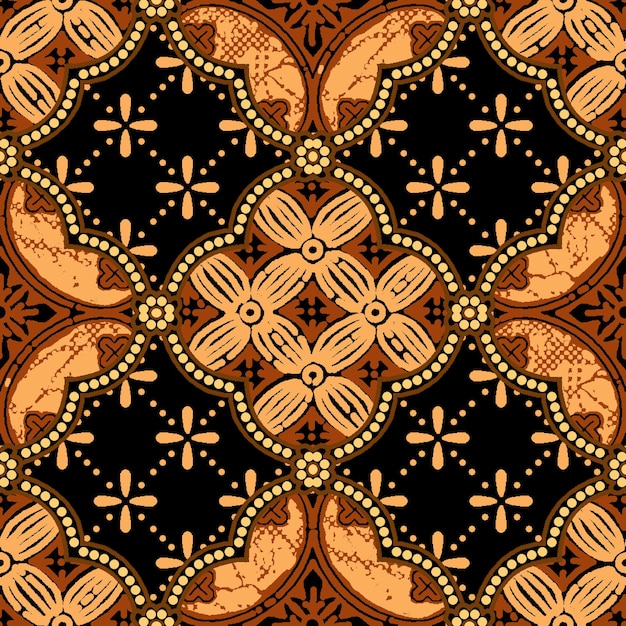 elegante plantilla de patrón de batik étnico vectorial javanés
