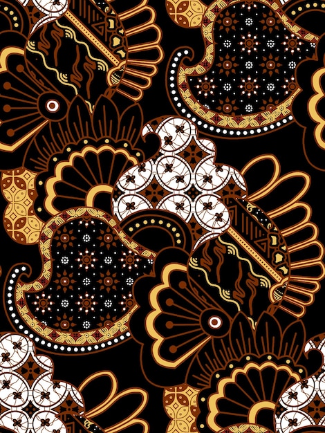 elegante plantilla de patrón de batik étnico vectorial javanés