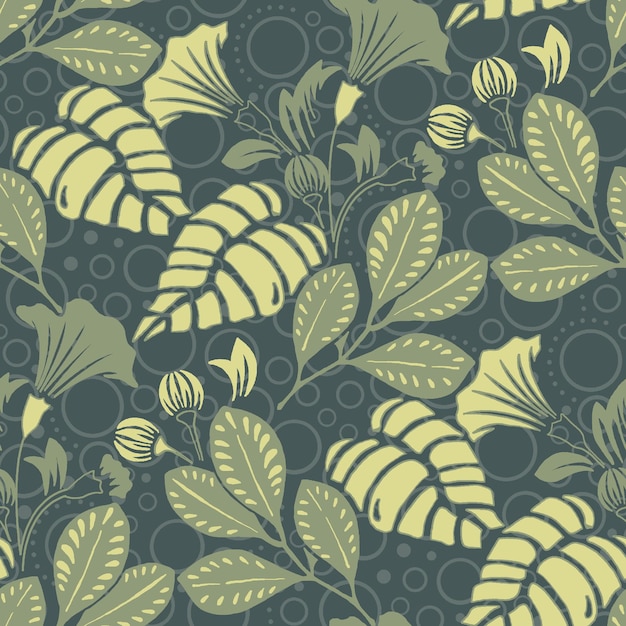 elegante plantilla de patrón de batik étnico vectorial javanés