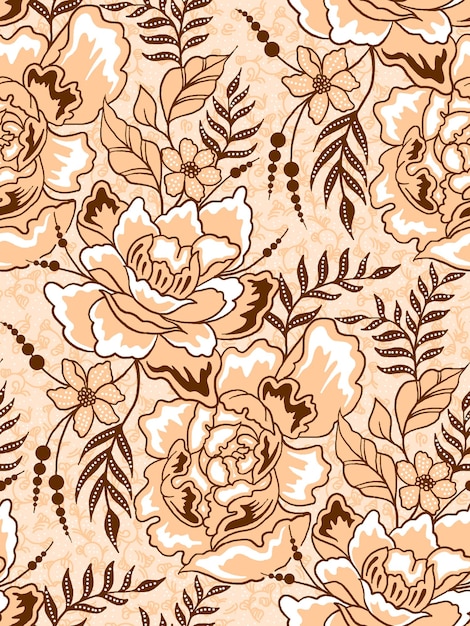 elegante plantilla de patrón de batik étnico vectorial javanés