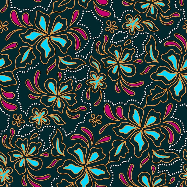 elegante plantilla de patrón de batik étnico vectorial javanés