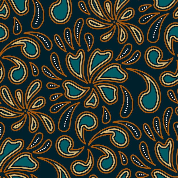 elegante plantilla de patrón de batik étnico vectorial javanés
