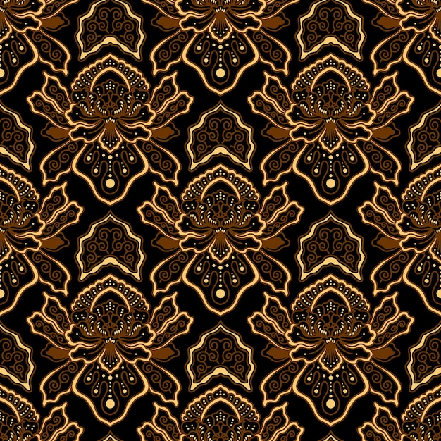 elegante plantilla de patrón de batik étnico vectorial javanés