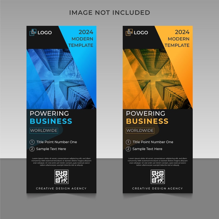 Vector elegante plantilla de standee empresarial de banner enrollable corporativo