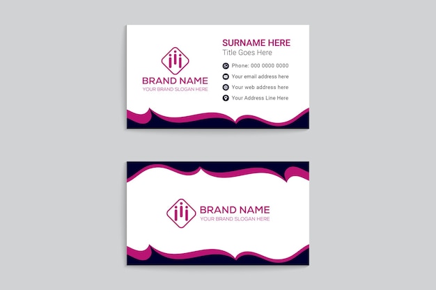 Elegante plantilla de tarjeta de visita minimalista negra y roja