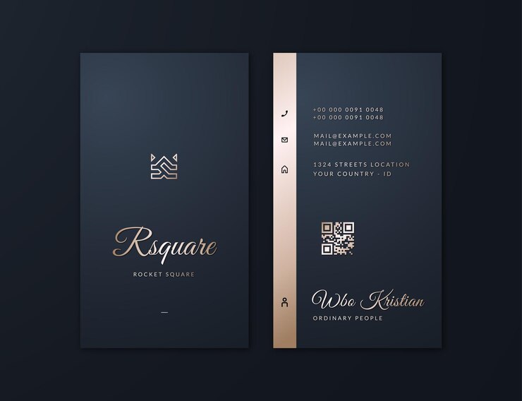 Vector elegante plantilla de tarjeta de visita vertical de lujo
