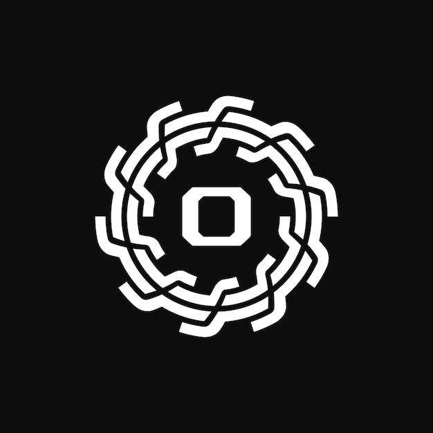 elegante y premium letra inicial O logotipo floral de tecnología simétrica