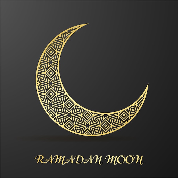Elegante ramadán kareem decorativo luna y linternas saludando