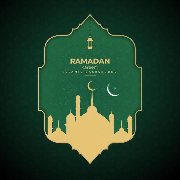 Elegante ramadan kareem saludo fondo islámico