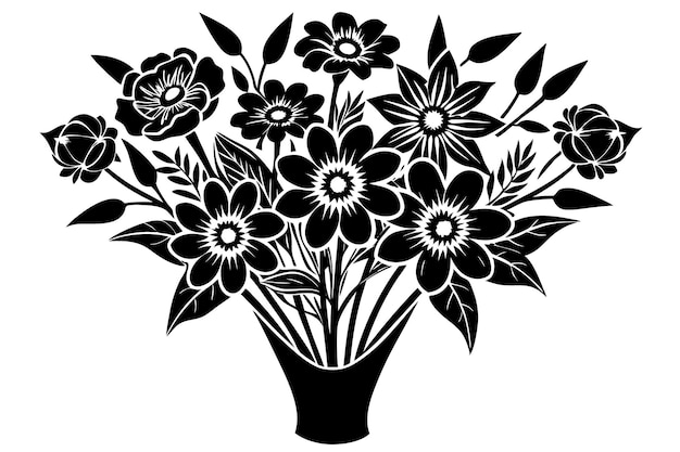 Elegante ramo de flores negras
