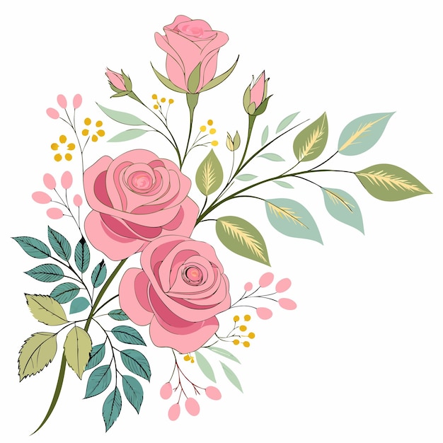 Elegante ramo de rosas rosadas