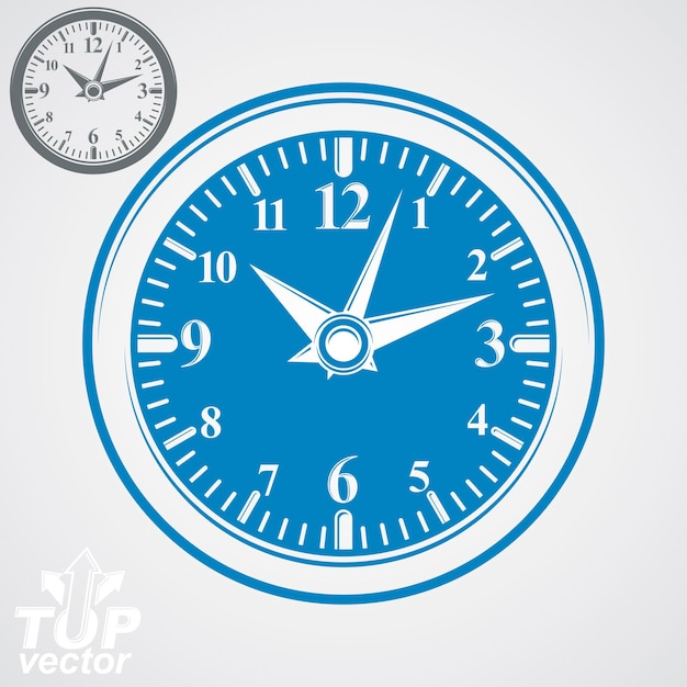Elegante reloj de pared vectorial con sentido horario estilizado, versión adicional incluida. Idea de tiempo de negocios eps 8 ilustración vectorial de alta calidad. Símbolo conceptual de gestión del tiempo. elemento de diseño web.