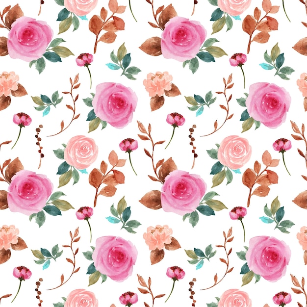 Elegante rosa y melocotón Vintage floral de patrones sin fisuras