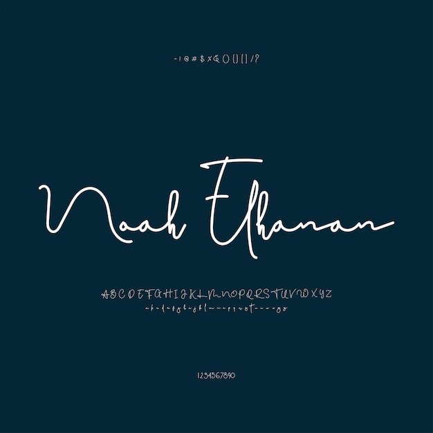 Elegante script alfabeto letra fuente lujo tipografía fuentes logo fuente Vector Premium