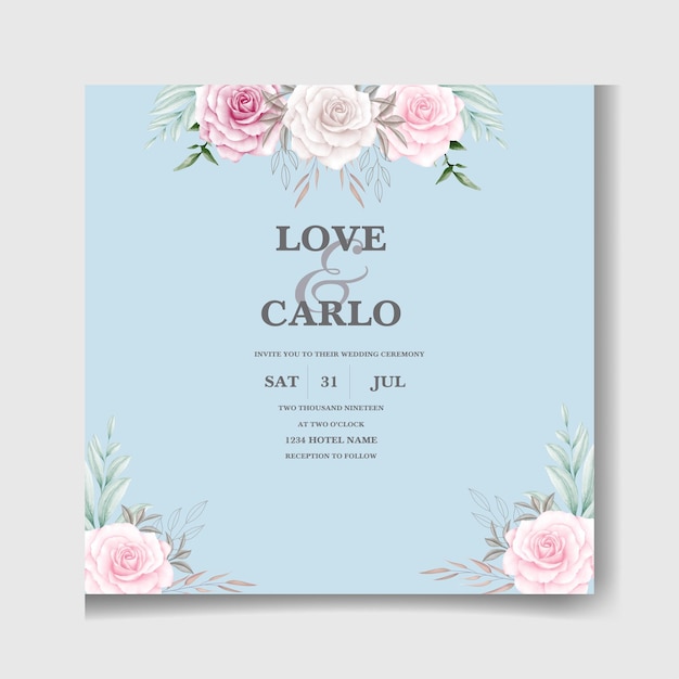 Elegante set de tarjetas de invitación de boda floral