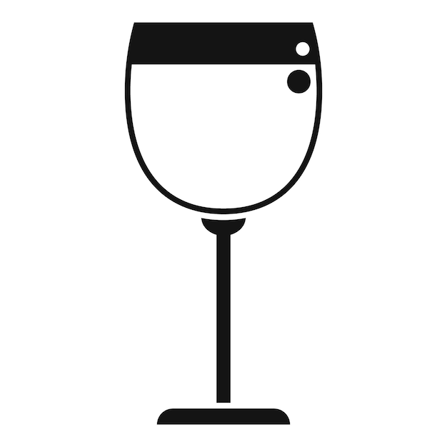 Elegante silueta de una copa de vino de pie sobre un fondo blanco