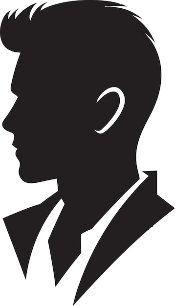 Vector elegante silueta de hombre negro blanco negro