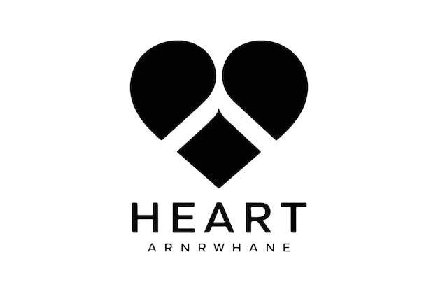 Elegante silueta del logotipo del corazón para un diseño romántico