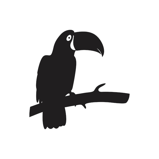 La elegante silueta de un loro encaramado en una rama