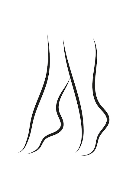 Elegante silueta de las piernas de las mujeres en estilo minimalista para tarjetas de visita de impresión publicitaria