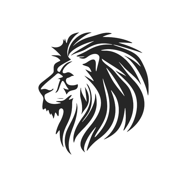 Elegante simple logotipo vectorial en blanco y negro del león aislado en un fondo blanco