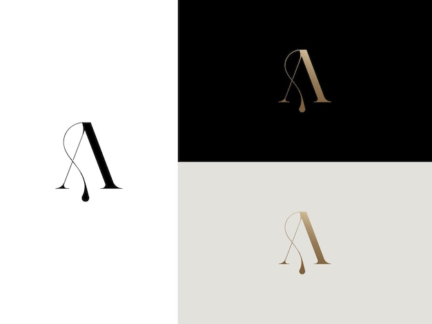 Elegante, simple, minimalista y de lujo, fuente serif, letra del alfabeto, diseño de logotipo