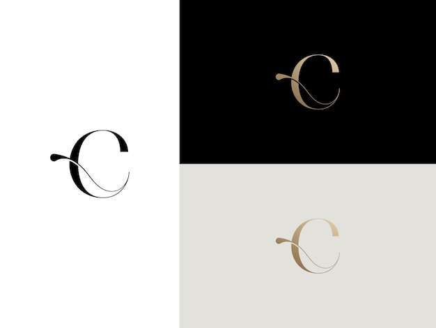 elegante, simple, minimalista y lujoso diseño del logotipo de la letra C del alfabeto