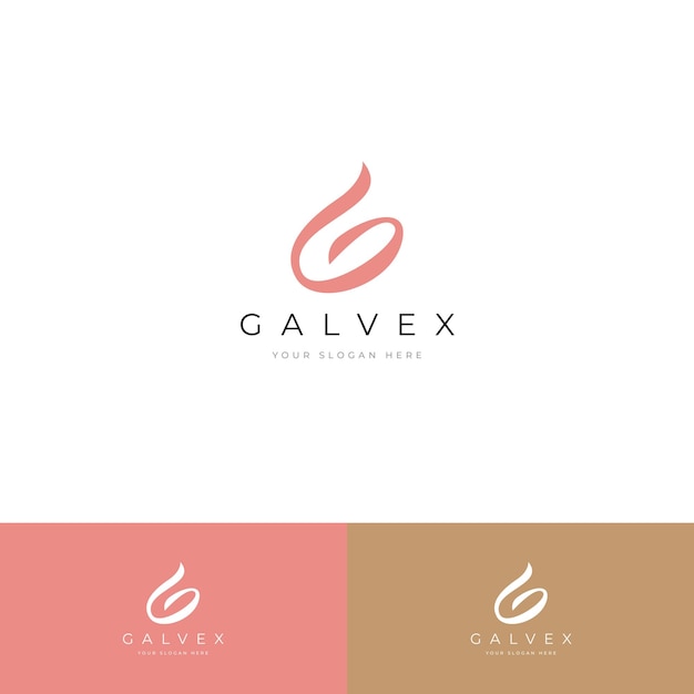 El elegante y sofisticado logotipo de la letra G para la identidad femenina