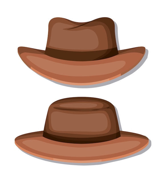 Vector elegante sombrero masculino iconos