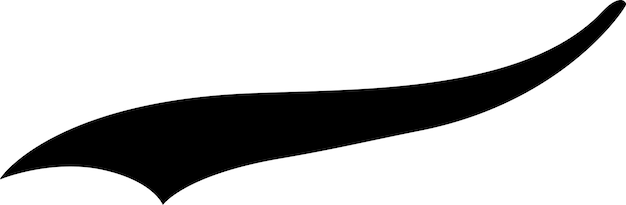 El elegante swoosh negro crea movimiento y velocidad, perfecto para títulos o logotipos, agrega energía y flujo a los proyectos, transmitiendo poder y fuerza, versátil y elegante sobre un fondo blanco.