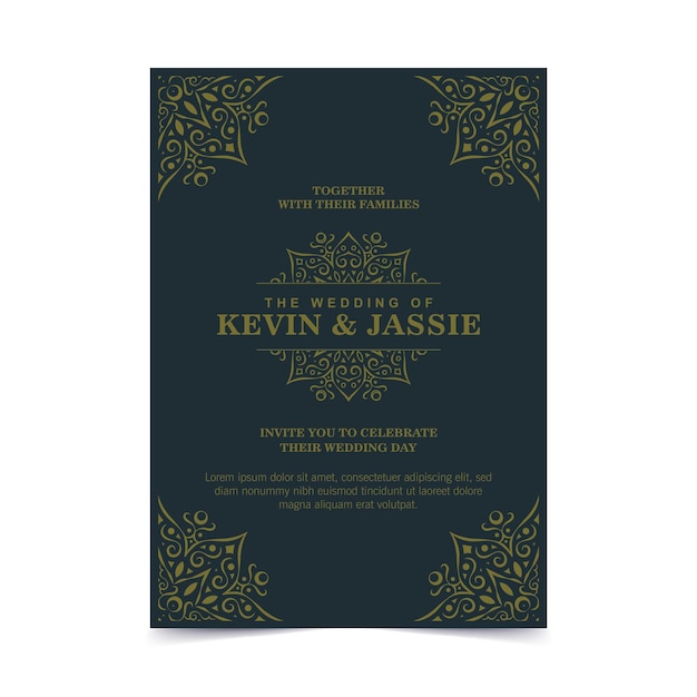 Elegante tarjeta de invitación de boda clásica