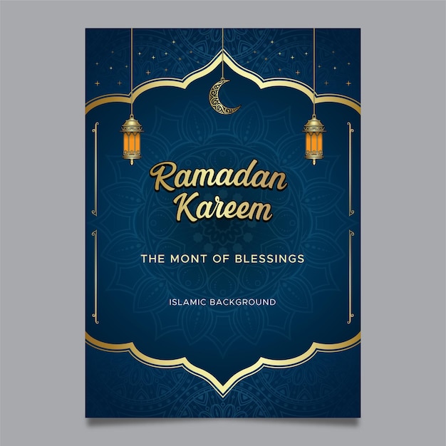 Elegante tarjeta islámica de Ramadán Kareem
