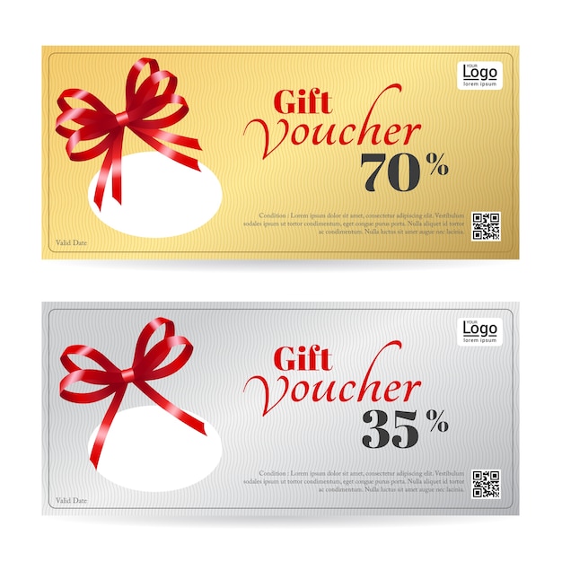Elegante tarjeta de regalo o plantilla de cupón de regalo.
