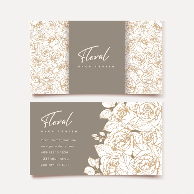 Elegante tarjeta de visita floral