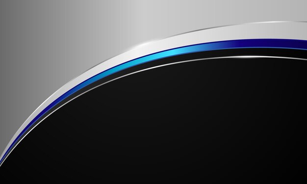 Vector elegante tecnología moderna diseñada por curvas azules y negras.