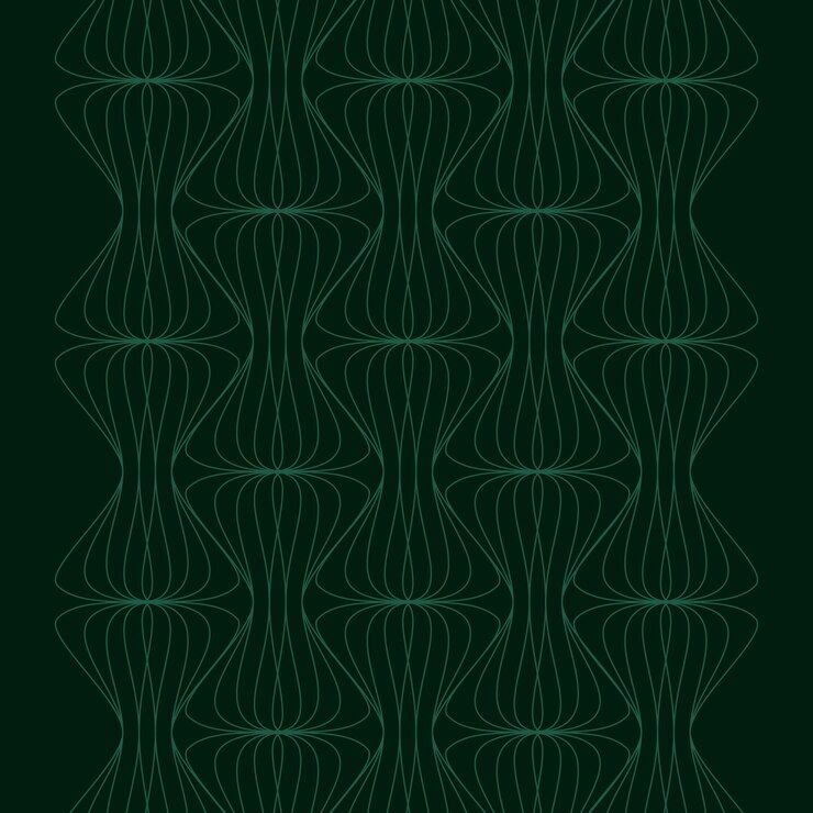 Elegante textura geométrica con un patrón abstracto de líneas curvas simétricas en un verde oscuro