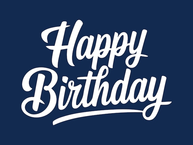 Elegante tipografía de feliz cumpleaños con elegante caligrafía perfecta