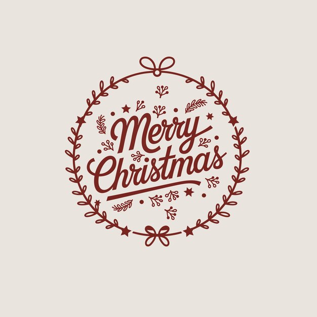 Elegante tipografía de Feliz Navidad con elementos festivos de vacaciones Rojo en cursiva Feliz navidad